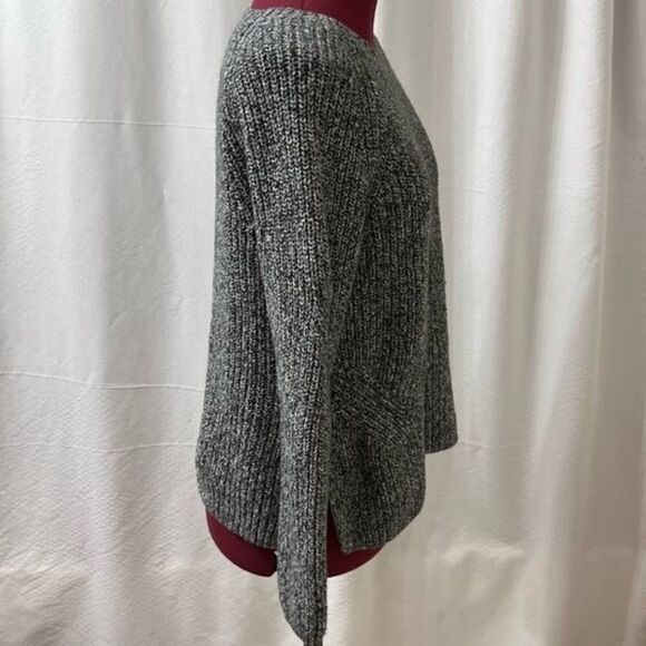 Gap Gray Chunky Ribbed Knit Crew Neck 100% Cotton Pullover Sweater  NWOT - Picture 4 of 9